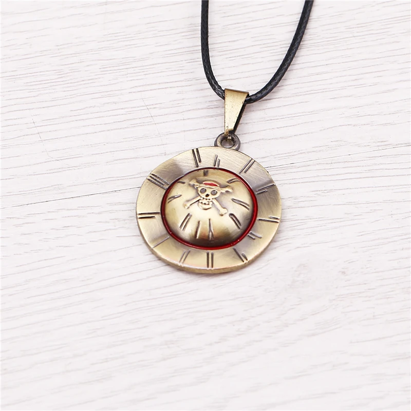 Jewelry Anime One Piece Luffy Straw Hat Bronze Metal Pendants Necklace Cosplay