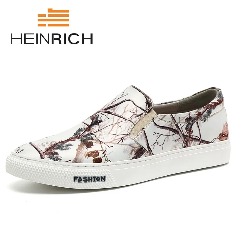 

HEINRICH New Brand Fashion Summer Style Soft Men Peas Tide Casual Shoes Gentleman Mixed Colors Flats Shoes Heren Schoenen