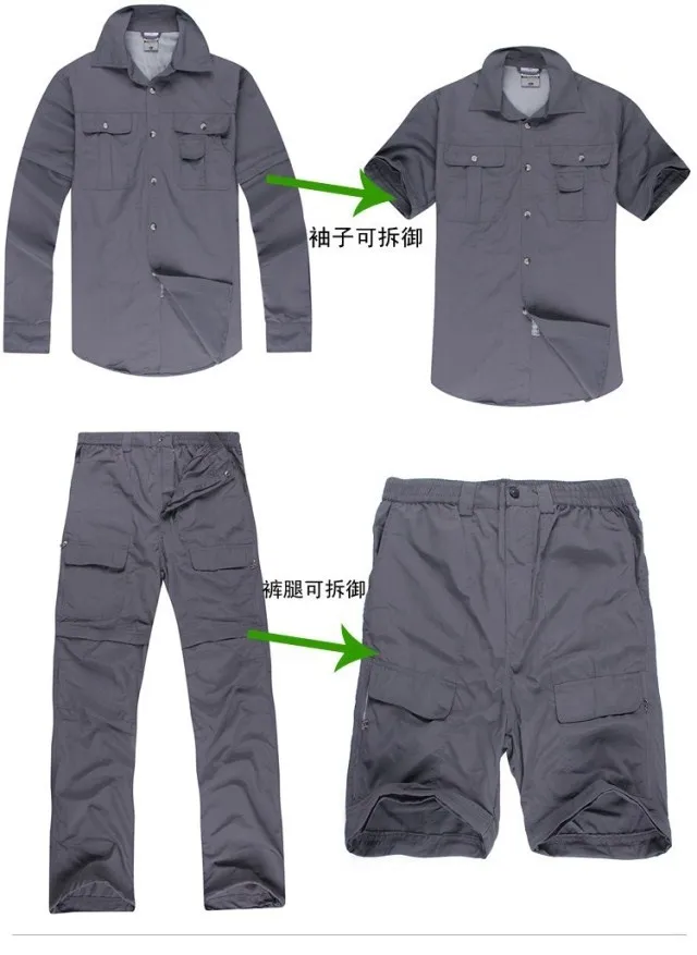 LANBAOSI hombres ligero rápido seco pantalones convertibles impermeable ejército verde caqui senderismo Trekking escalada deportes al aire libre
