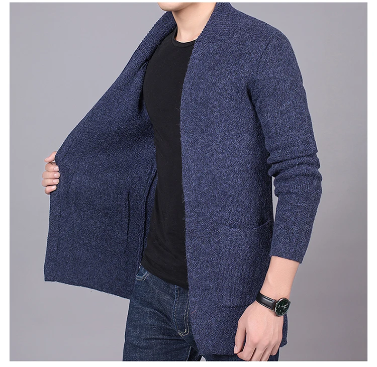 Mwxsd Mens Warm Cardigan Sweaters men Winter Warm slim fit soft cardigan Knitwear Jacket male Fashion Man Warm Knitting Jumper