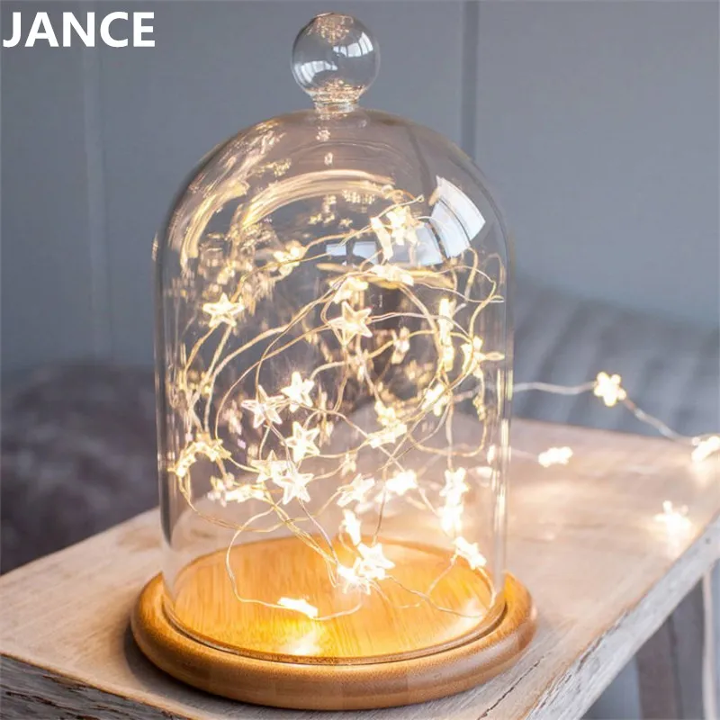 Copper lamp stars Christmas decorative lights room small lights dormitory art decoration romantic stars pendant lamp