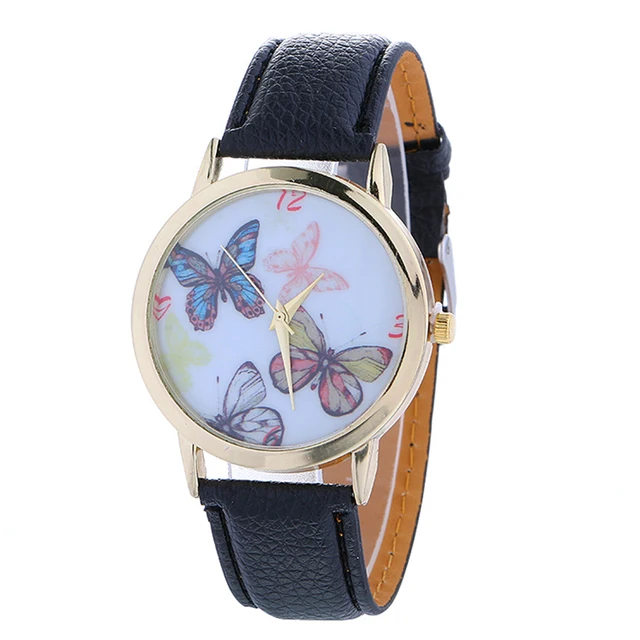 women Watches fashion Ladies Bracelet watch Butterfly Pattern Women PU Leather q women Watches fashion Ladies Bracelet watch Butterfly Pattern Women PU Leather q