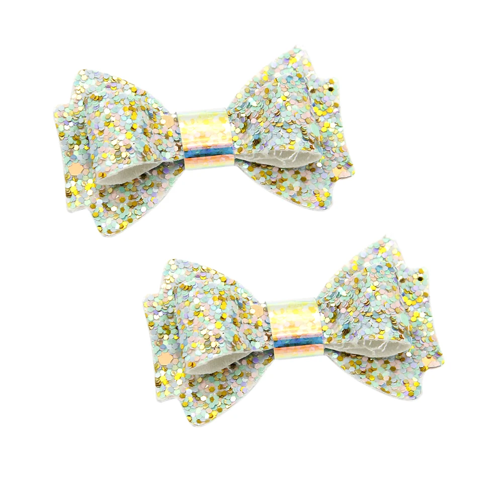 David accessories блестками бантами лук-аксессуары для плетения волос, Украшения материалы ручной работы для девочек младенцев "сделай сам", 5Yc4981 - Цвет: 3.5x5.6cm