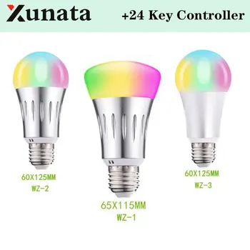 

B22/E27/E14 10W Dimmable Smart Bulb RGB LED Light Lamp For Home With 24Key RGB+W Remote Control
