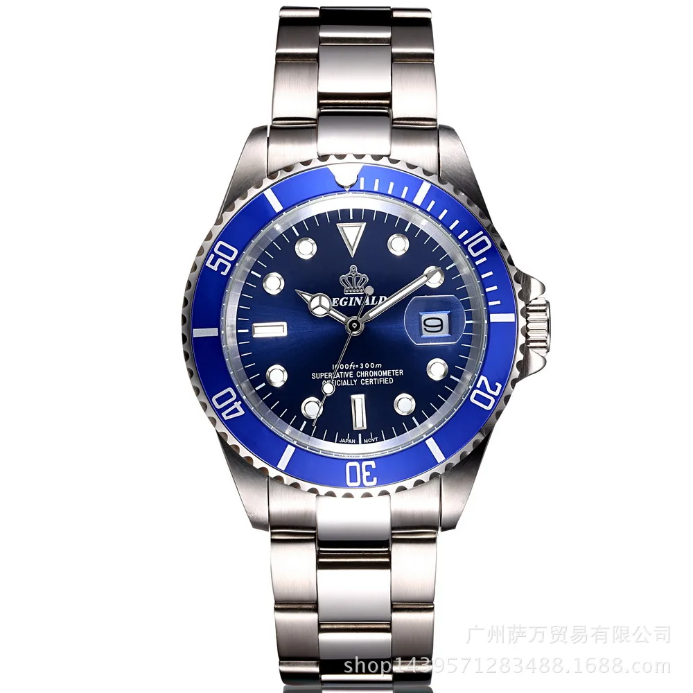 Meilleur Reginald Marque Crown Quartz Homme Montre Affaires Décontracté homme En Acier Homme Calendrier Japon Étanche Haute Quartz Poignet Montres