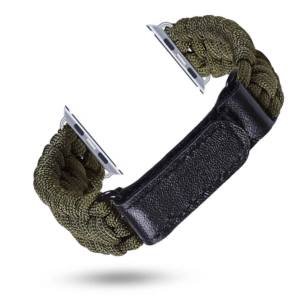 

Woven Rope Nylon Strap for Apple Watch Band 44mm 40mm Outdoor Sport Survival Bracelet for iwatch 4/3/2/1 Accessories Clock Belt
