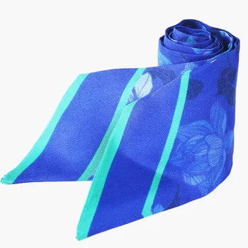 

[XiuKe]2019 spring new fashion double sided Ribbon silk scarf solid color streamline scarf, headband,bagband neck long scarves