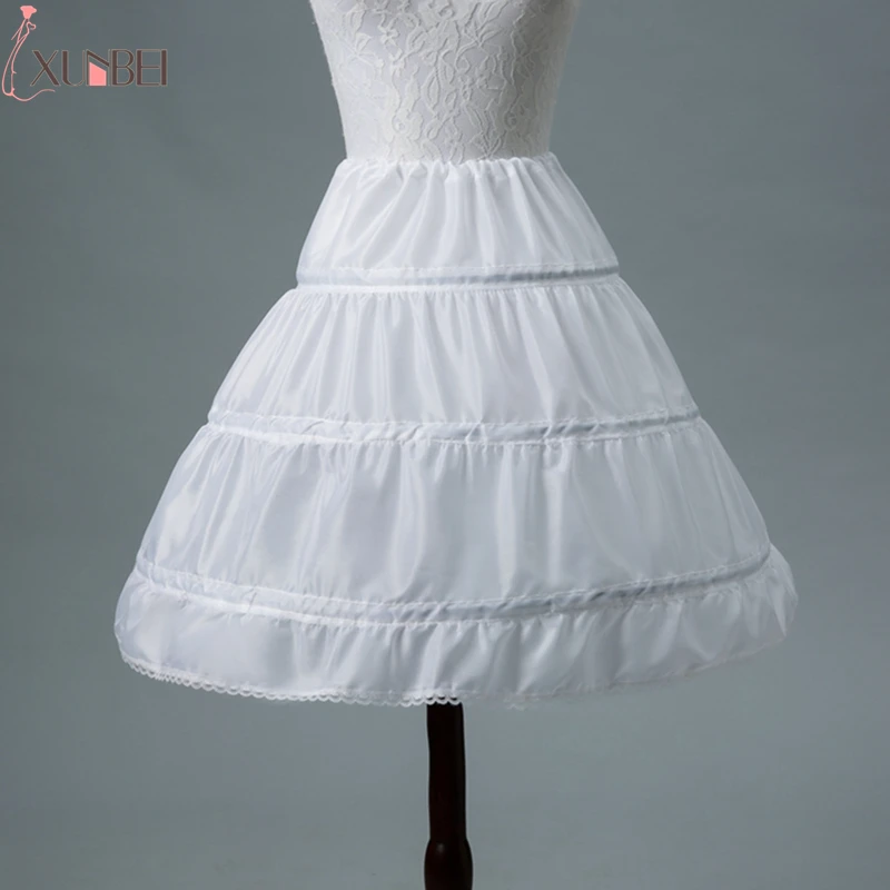 

In Stock 3 Hoops One Layer 2019 White A-Line Flower Girl Dress Petticoat Kid Crinoline Underskirt Wedding Accessories