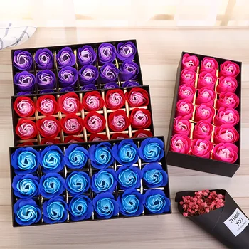

18 PCS\lot Fake Flower Handmade Elegant Rose Artificial Flowers Box For Valentine's Day Mother's Day Gift Decorative