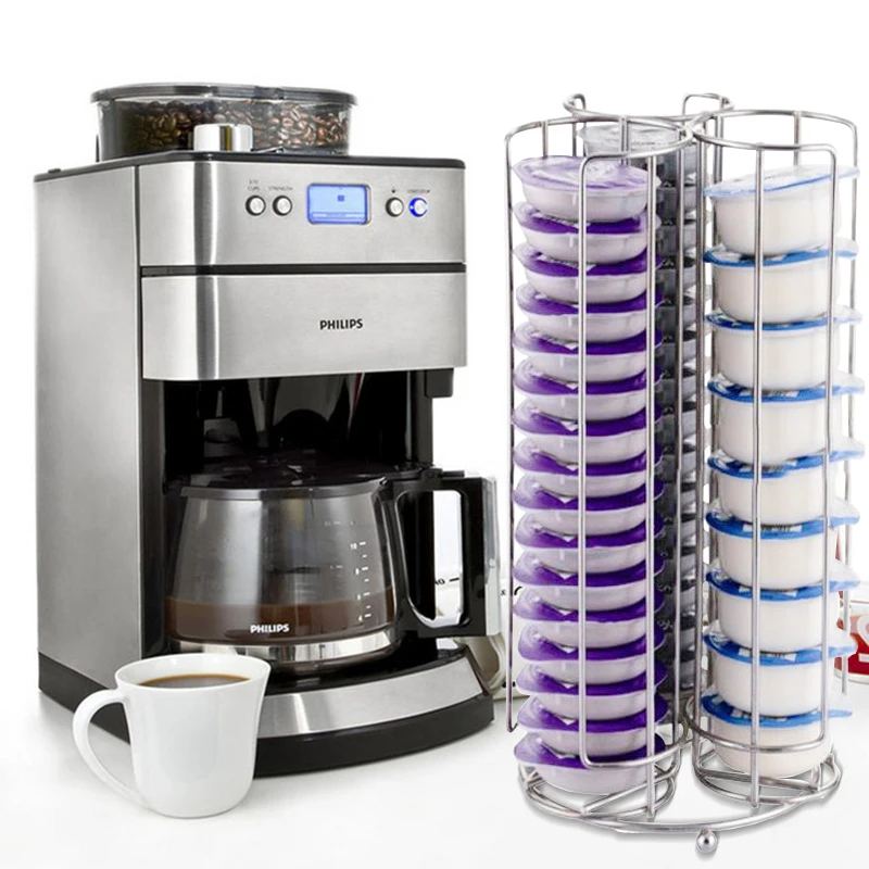 

YONTREE 1pc of 48 /52 Cups Metal Rotatable Coffee Capsule Display Shlef Capsules Storage Holder High Quality