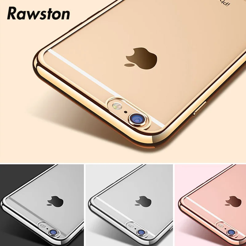 

Luxury Electroplated Golden Edges Soft Bumper Case for iPhone 8 7 Plus 6S 6 5s 5 SE funda Ultra slim Silicone Cover funda Coque