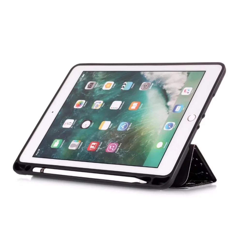 For ipad 5/6 Air 1/2 Smart Case for iPad 9.7 New Tablet Magnetic Folding PU Leather Funda Cover With Pencil Holder