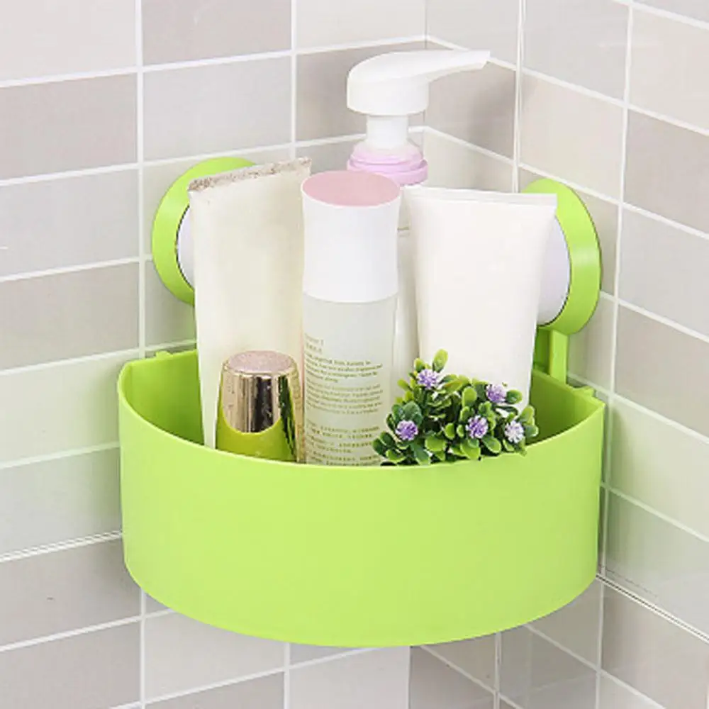 Прочная присоска полки для ванной комнаты настенная вешалка для хранения туалетов полезное удобство для ванной - Цвет: GR
