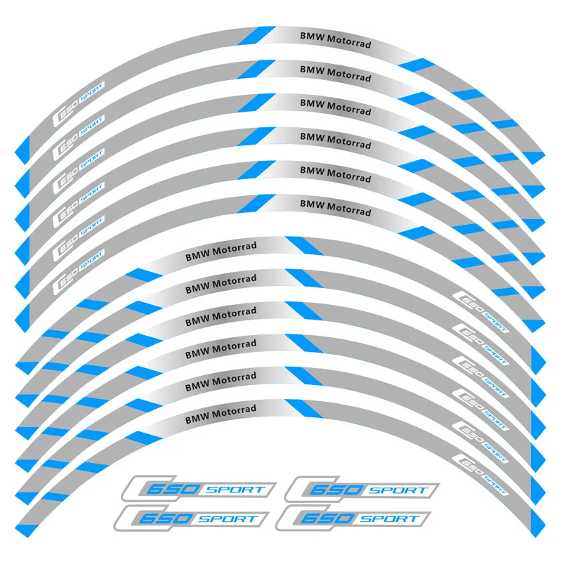 Мотоциклетные передние и задние колеса край внешний обод наклейки светоотражающие полосы колесные наклейки для BMW C650 Спорт