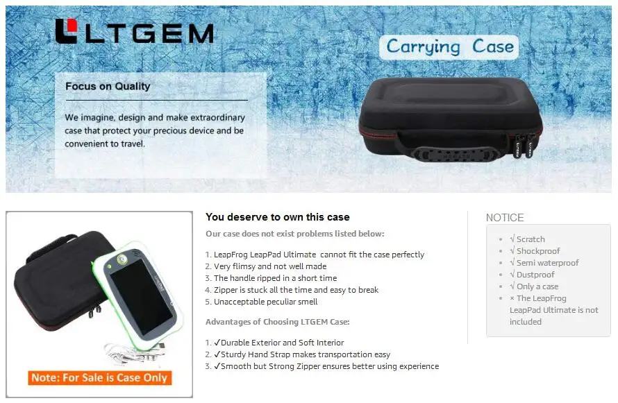Details about   LTGEM Hard EVA Carrying Case for LeapFrog 2-in-1 LeapTop Touch Storage Case Only 