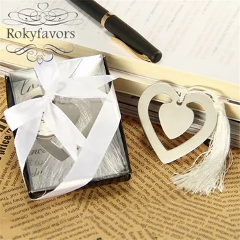 

FREE SHIPPING 50pcs/lot! Heart Bookmark Favors With Silk Tassel Party Favors Bridal Shower Pratical Wedding Favors Ideas