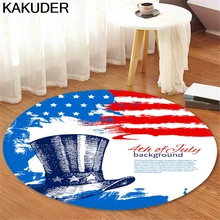KAKUDER ковер День Независимости узор Круглый фланелевый ковер для ванной кухни 60 см Противоскользящий круглый Комфортный коврик для ванной 5may16