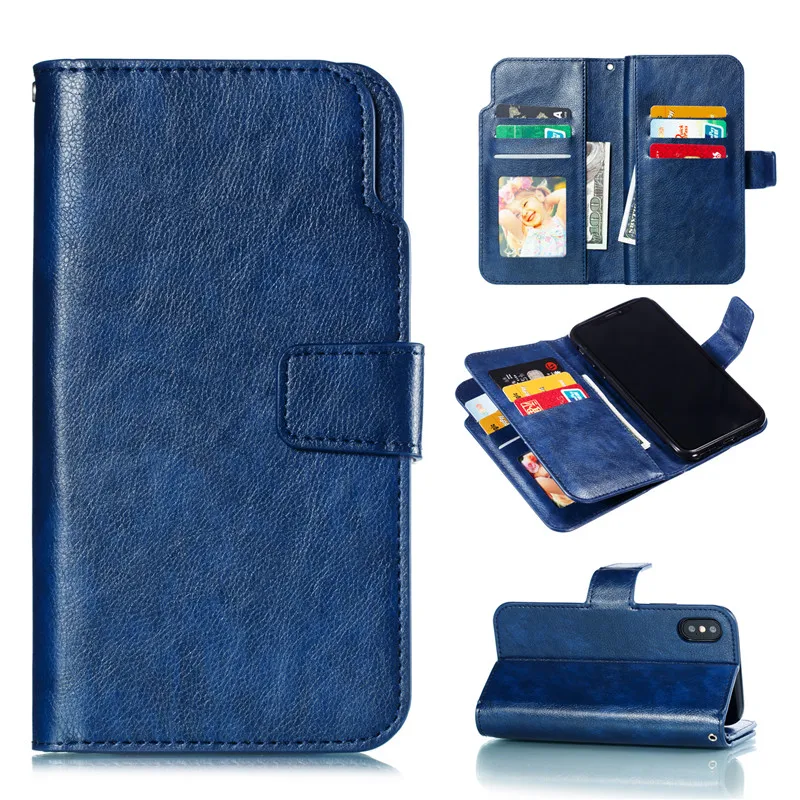 Leather case on For iPhone 7 6 6S 8 Plus 5 5S SE Case Cover iPhone x XS Max XR Case Cover Wallet card holder Magnet Flip Phone cases08