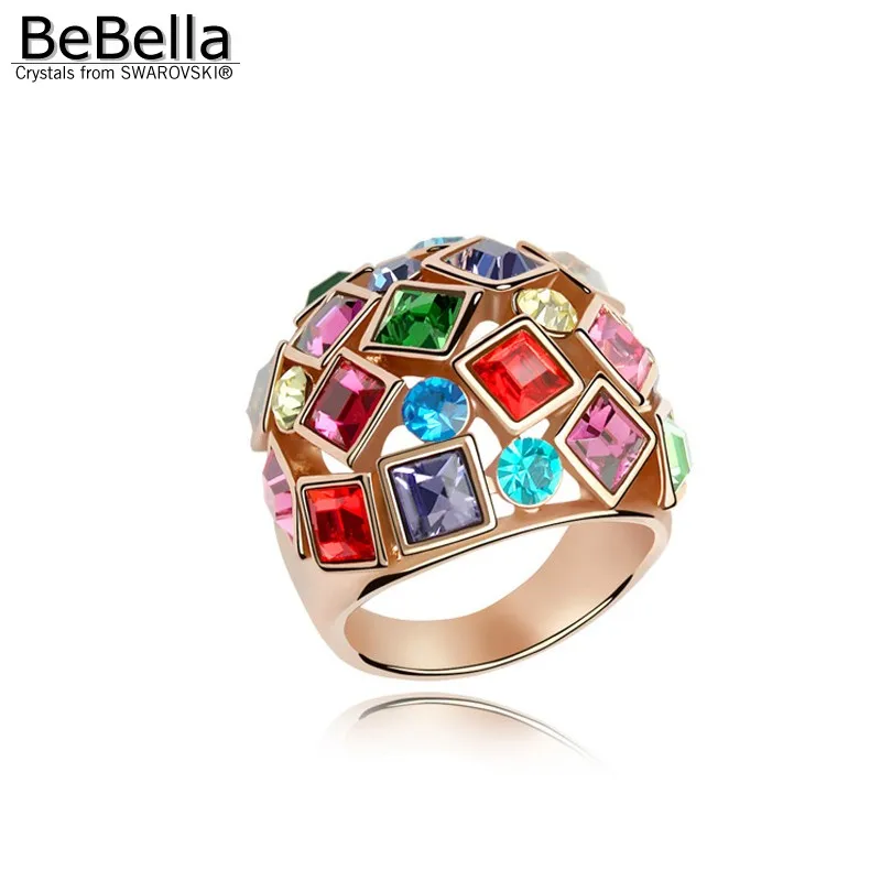 BeBella позолоченное кольцо с кристаллами сделанное из кристаллов Swarovski размер на