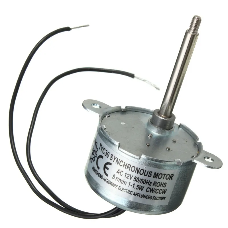 

TYC30 AC 12V 50/60Hz Synchronous Motor 5RPM CW/CCW 1-1.5W