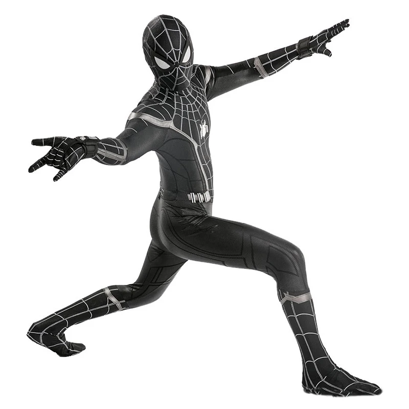 Домашний костюм Человека-паука для взрослых и детей, черный темный костюм Человека-паука, костюм Веном на Хэллоуин, 3D спандекс, косплей, одежда