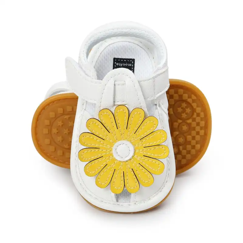 夏新生児幼児の靴ソフト Pu 女の赤ちゃんサンダルビッグひまわりの靴子供靴 Sandals Clogs Aliexpress