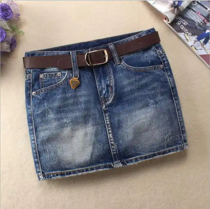 low waist denim skirt