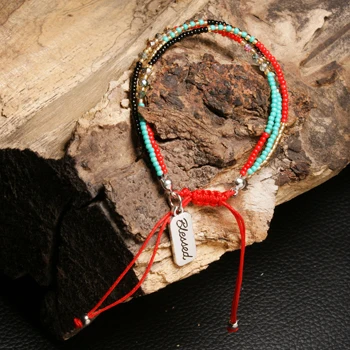 MOON GIRL цветной бисер Многослойные Blessed Charms bracelets для женщин Мода Тренд Boho дружба девушки браслеты Femme - Окраска металла: 5