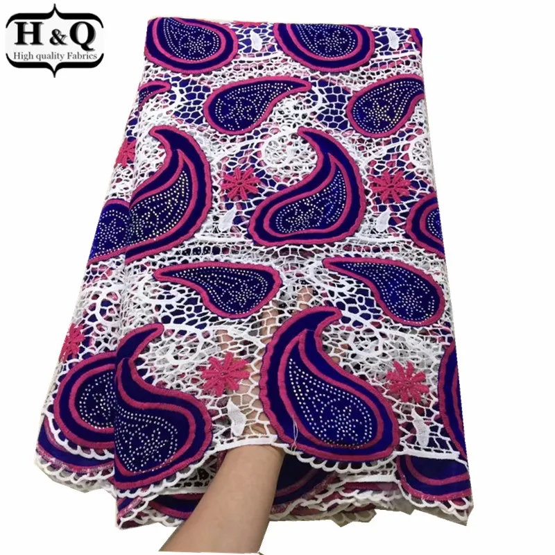 

Newest Price 5 Yards/Piece Velvet Embroidery Lace African Lace Fabric With Stones Nigerian Guipure Lace Fabric For Party Dress
