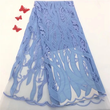 

VILLIEA 2019 Nigerian Tulle Lace Fabric Fast Shipping African Lace Fabric For Wedding Embroidery Soft Lace Fabric Sky Blue