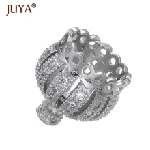 Accessories For Jewelry Making 10 pcs Wholesale High Quality Copper Zircon 13mm Crown Tassel Beads Caps DIY Earrings Necklace