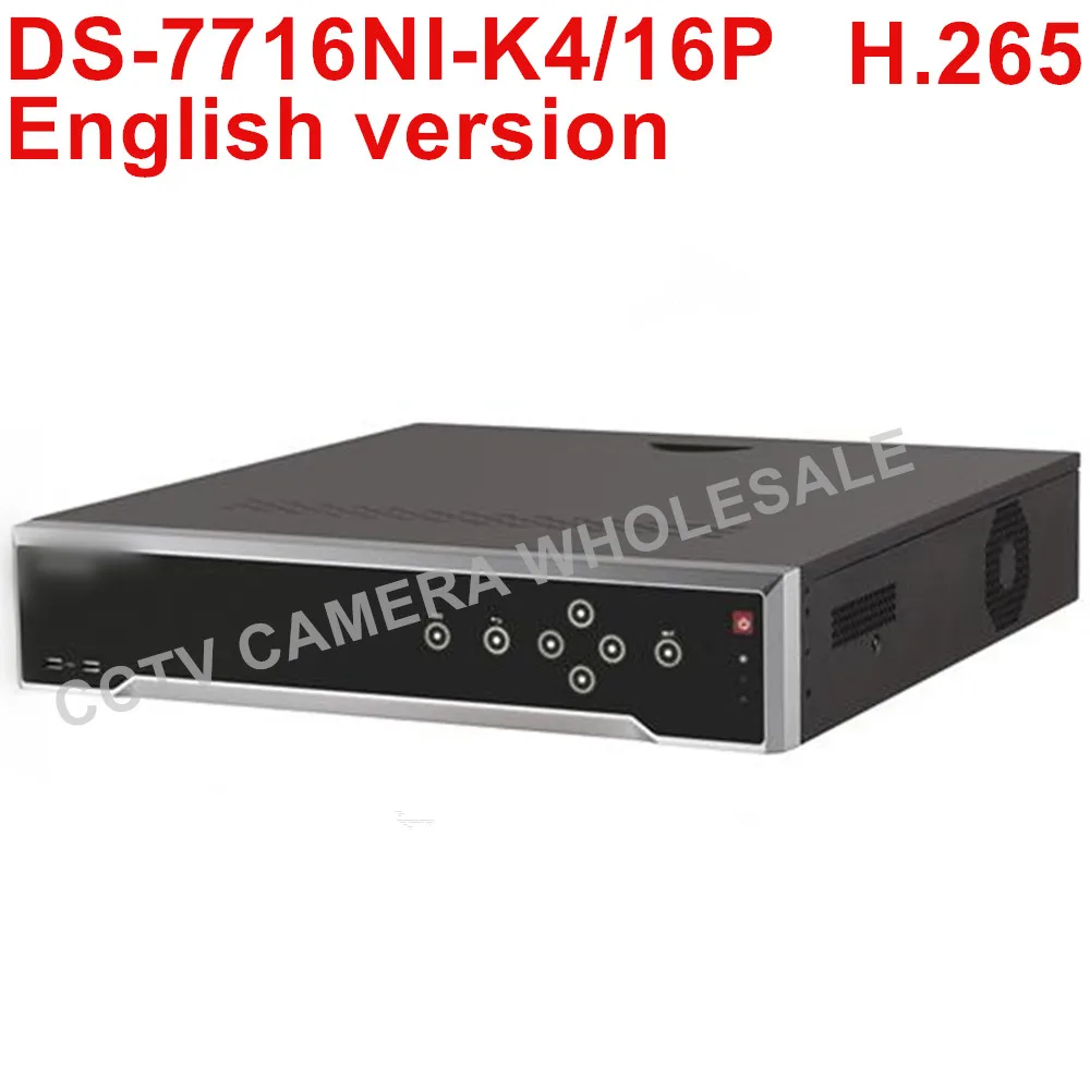 

Free shipping DS-7716NI-K4/16P English version 16CH 4K NVR with 4 SATA and 16 POE ANR, alarm Recording up to 8 MP camera H.265