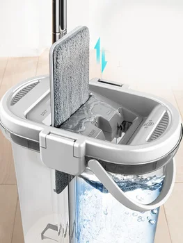 

[TB04]Automatic Rotary Mop Free Hand Washing Home One Tow Net Mopping Artifact Tow Tow Lazy Mop Wet and Dry