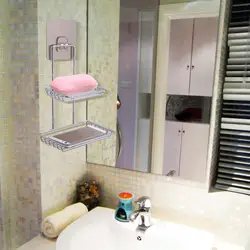 Двойной Слои Настенный Липкий Ванная комната для хранения стойка из нержавеющей стали для дома для ванной для душа шампунь мыло стеллаж