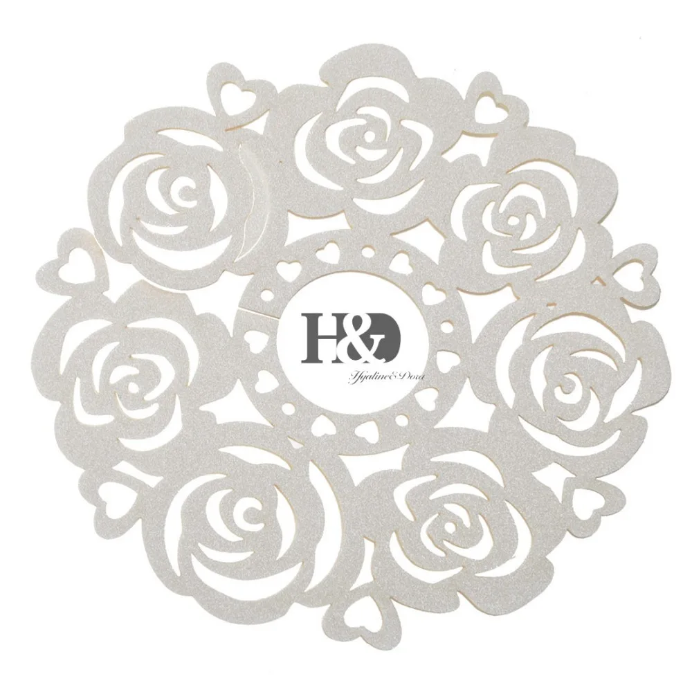120pc Ivory Laser Cut Paper Sunflower Doilies Cup Coaster Table