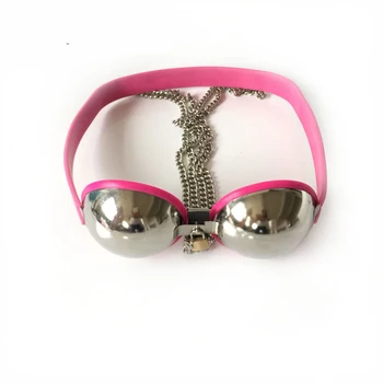 Stainless steel bra breast bondage chastity belt,fetish,cosplay games,bdsm sex shop,adult sex toys for woman sexo products