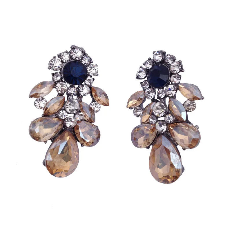 

2017 Min order $10 Trend fashion Jewelry New Design Geometric Sweety Cute Crystal Stud Earrings for women Wholesale Factory