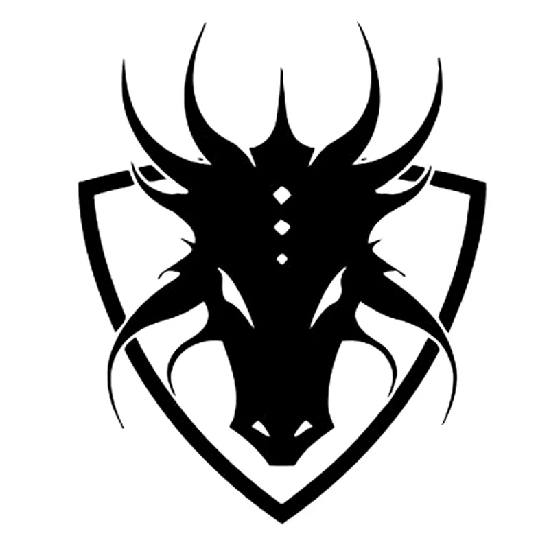 13.5cm*16.6cm Anime Manga Shield Logo Emblem Sign Dragon Car styling