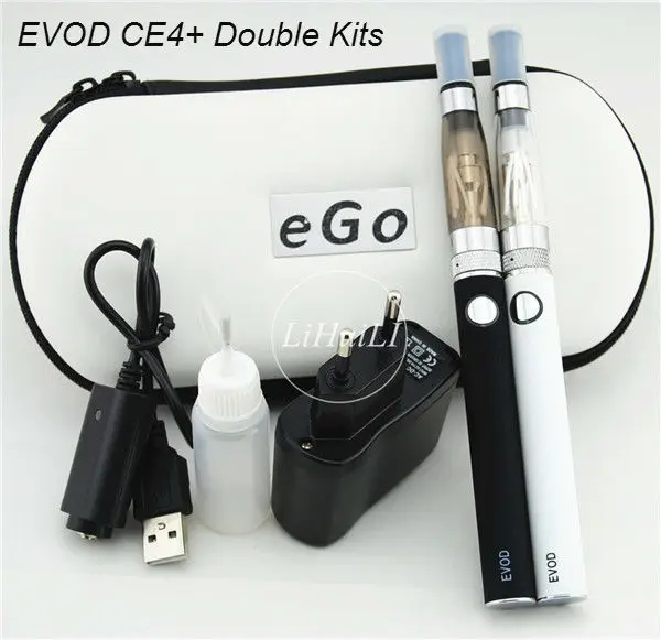 eGo Electronic Cigarette EVOD CE4 + Double Kit 1.6ml Atomizer 650mAh 900mAh 1100mAh Battery Zipper Carry Case