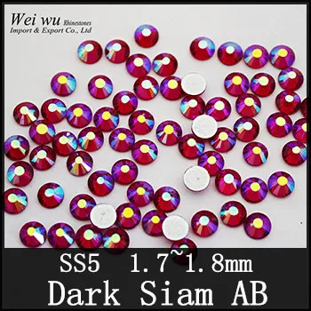 Dark Siam AB Loosse Стразы Gltiters Flatback 1440 шт ss5 Стразы для маникюра без горячей фиксации