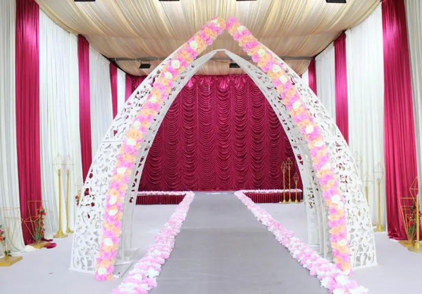New wedding props wrought iron horns door wedding arches golden white carved arches wrought iron carved flower arches