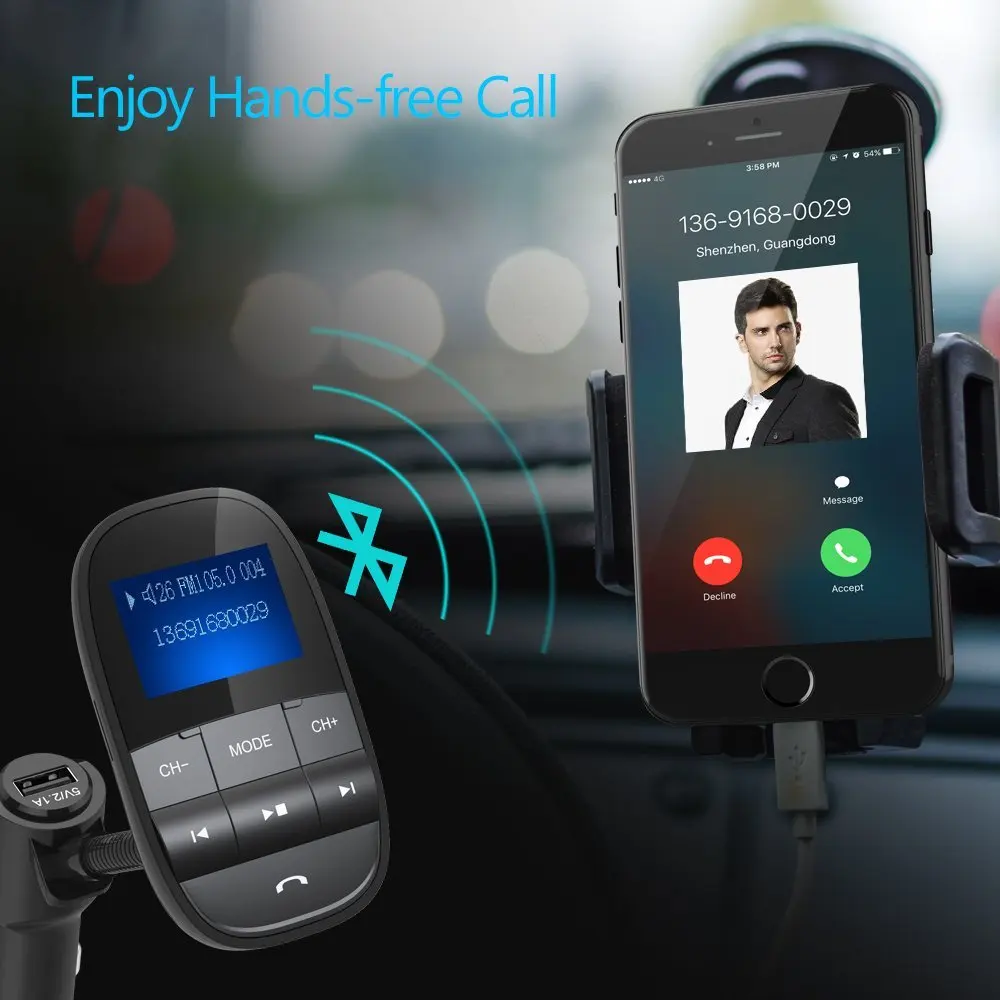 Nulaxy KM20 FM передатчик Bluetooth fm модулятор Hands Free Car Kit MP3 плееры с USB Автомобильное