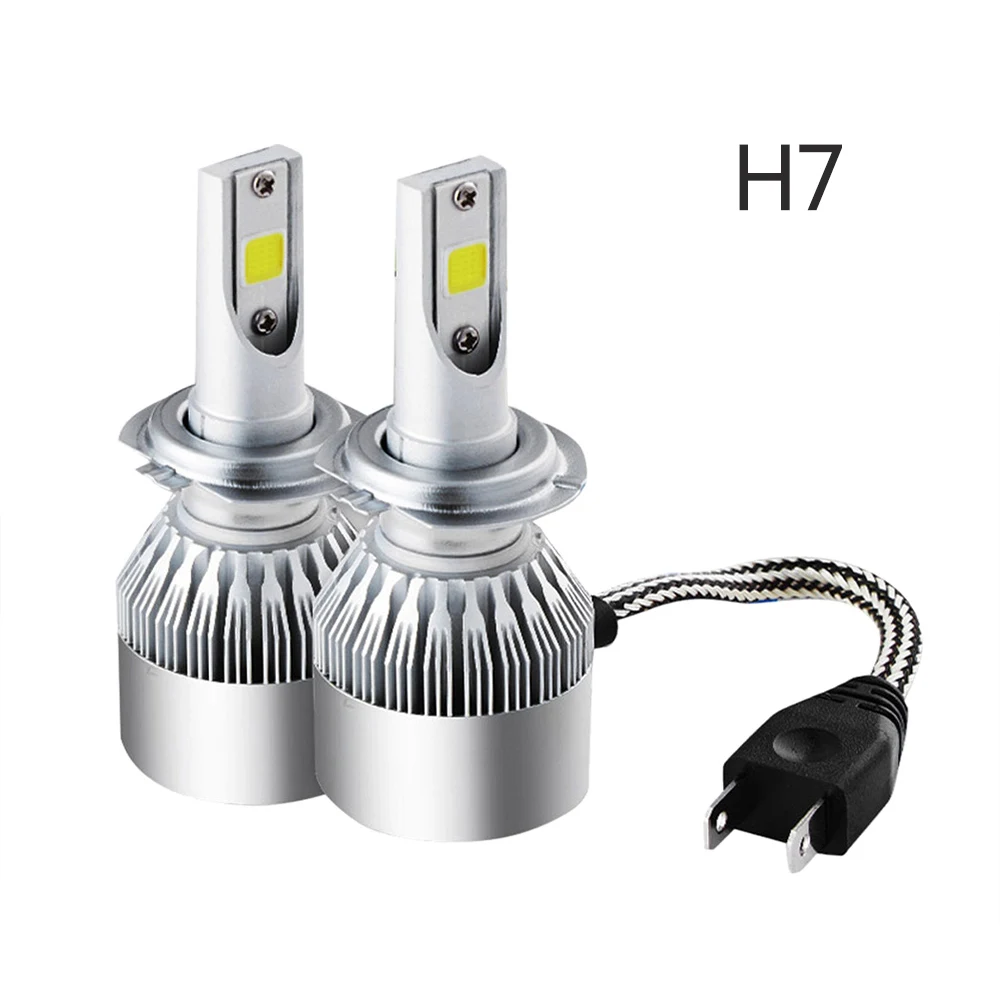 2 шт. Автомобильные светодиодные лампы H1 H3 H4 H7 C6 9005 9006 7200LM 72 Вт|led lamp|light bulbled bulb kits |