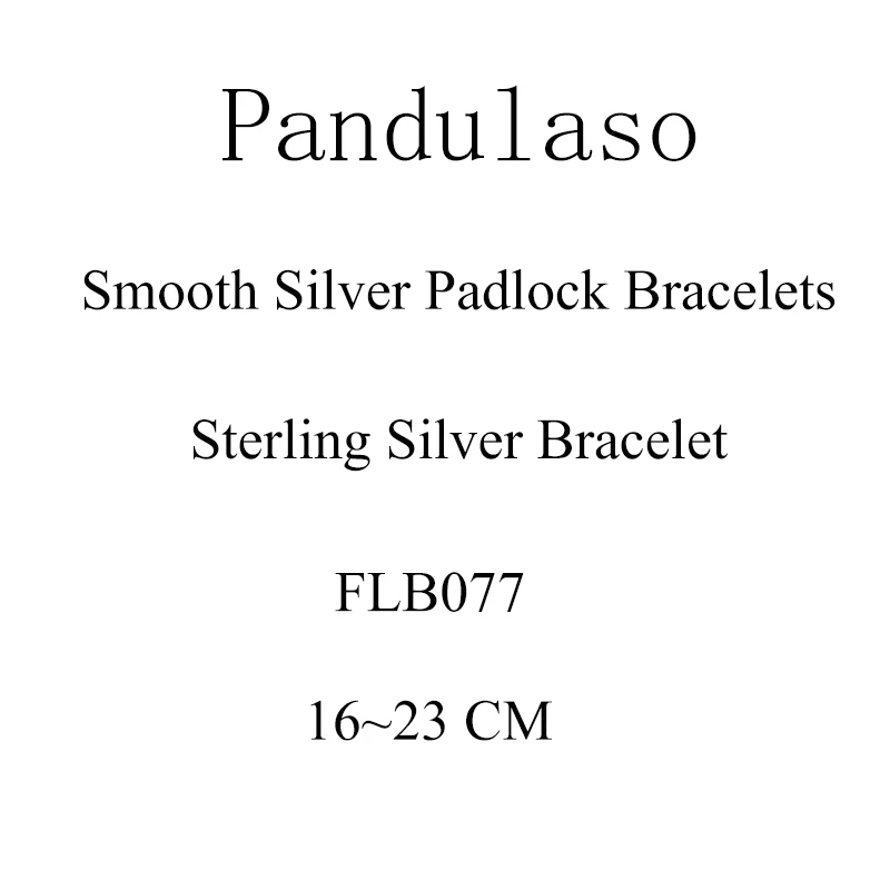 

Pandulaso Smooth Silver Padlock Bracelets For Woman DIY jewelry making Fit European Beads & Charms Sterling Silver Jewelry