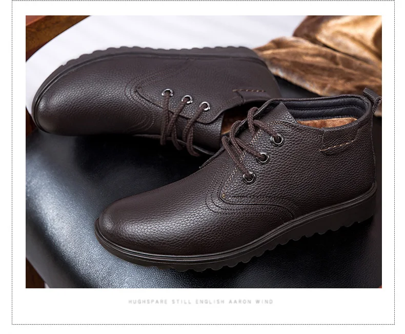 DEKABR/ мужские ботинки из натуральной кожи; зимние теплые мужские ботильоны высокого качества для работы в офисе; мужские водонепроницаемые ботинки для мужчин