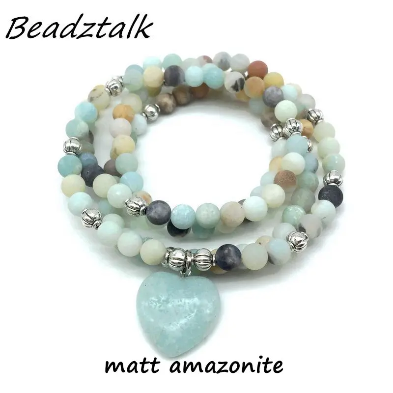 amazonite stone bead mala necklace bracelet_