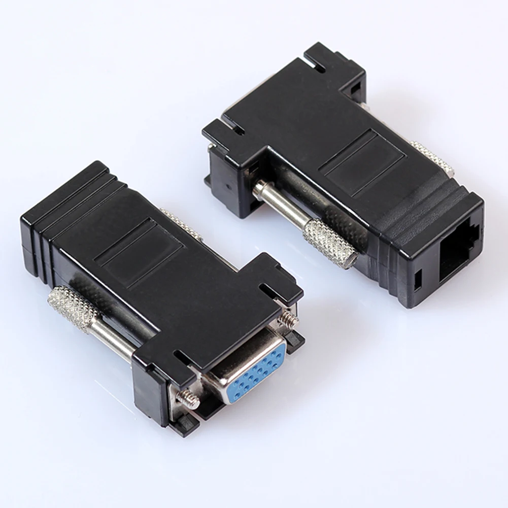 VGA Extender Разъем Женский/Мужской к LAN CAT5 CAT5e/6 RJ45 Ethernet Женский адаптер конвертер Connector Вилки для компьютера