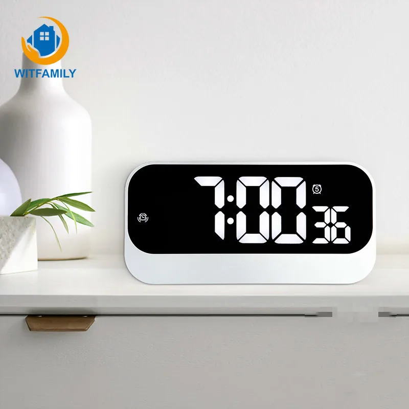 

Mirror Smart LED Alarm Clock Multifunctional Snooze Night Lights Memory Function Digital Electronic Home Office Table Clocks