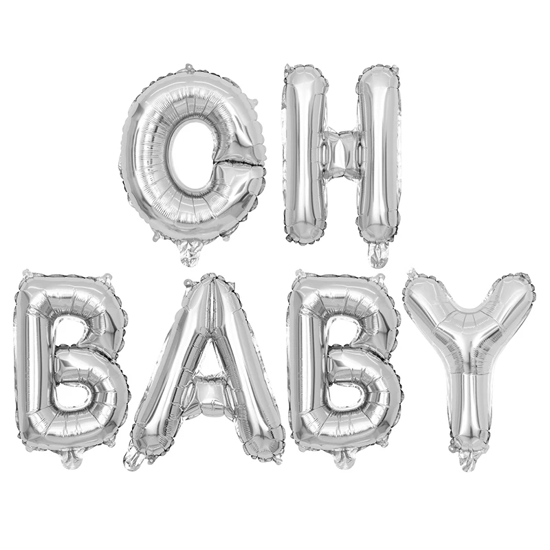 16 дюймов розовое золото "OH BABY" надувные буквы вечерние для украшения детского душа дни рождения и свадьбы принадлежности DIY подвесные покрытые фольгой шары