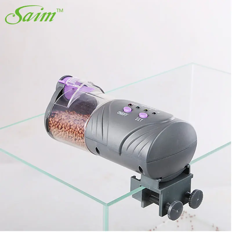 Saim Automatic Fish Feeder Fish Tank Aquarium Food Battery-Operated Automatic Timer Feeding Dispenser Adjustable Auto Feeder